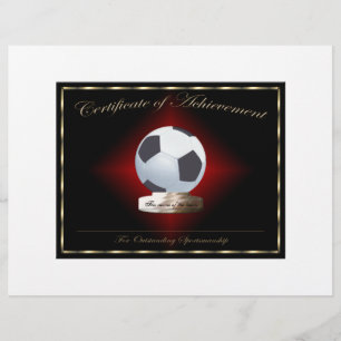 Lámina Certificado de éxito de fútbol