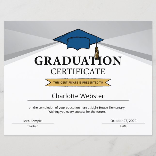 Lámina Certificado de Finalización de Graduación de Plata (Anverso)
