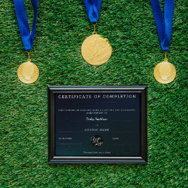 Lámina Certificado de finalización de la masculina negra