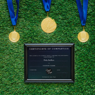 Lámina Certificado de finalización de la masculina negra 