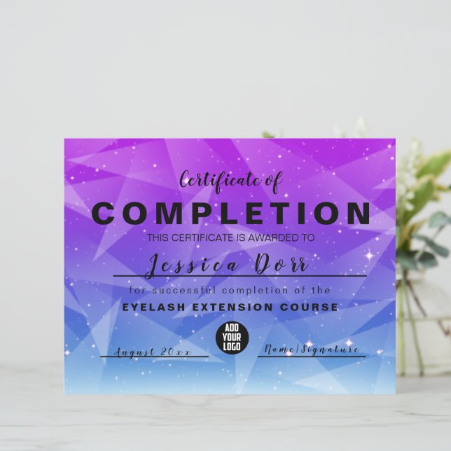 Lámina Certificado de finalización de la moderna chica ro (Anverso de pie)