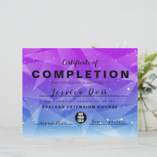 Lámina Certificado de finalización de la moderna chica ro