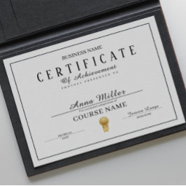 Lámina Certificado De Finalización De Los Premios Black A