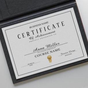 Lámina Certificado De Finalización De Los Premios Black A