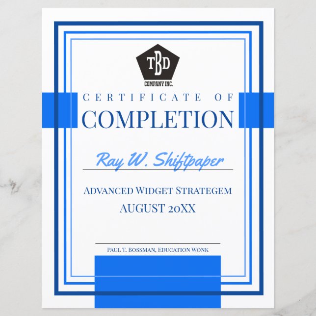 Lámina Certificado de finalización de reconocimiento de e (Anverso)