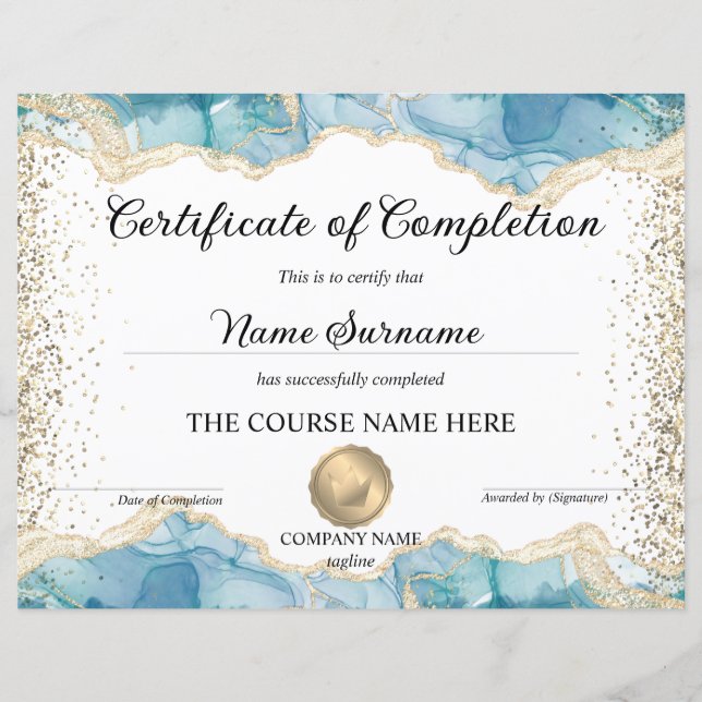 Lámina Certificado de finalización del Diploma Logro (Anverso)