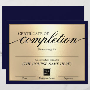 Lámina Certificado de finalización del Premio Navy & Gold