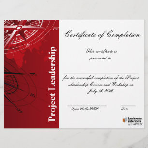 Lámina Certificado de finalización del taller de liderazg