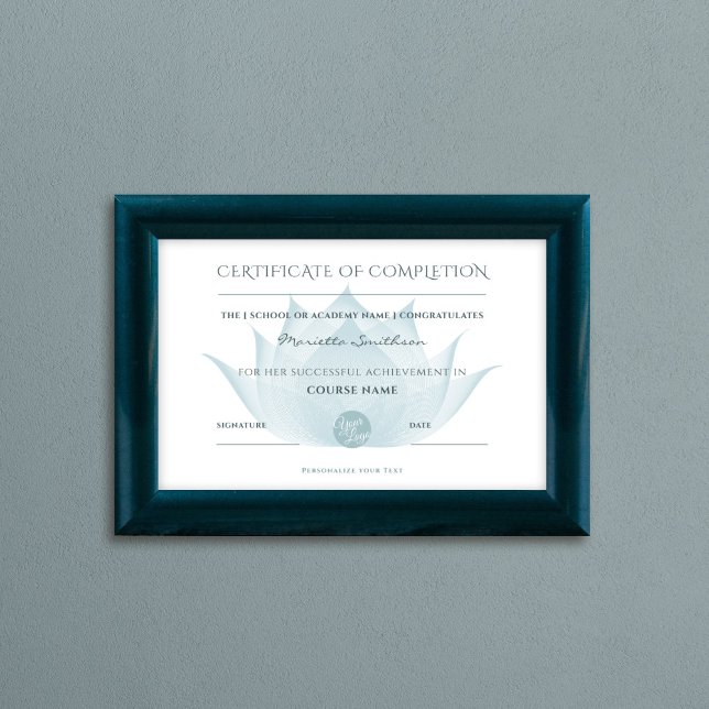 Lámina Certificado De Finalización Flor Lotus Para Yoga R (Subido por el creador)