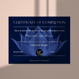 Lámina Certificado De Finalización Flor Lotus Para Yoga R