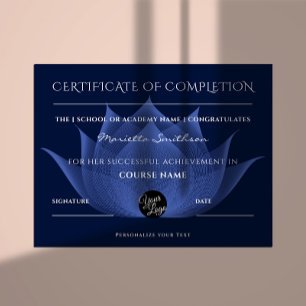 Lámina Certificado De Finalización Flor Lotus Para Yoga R
