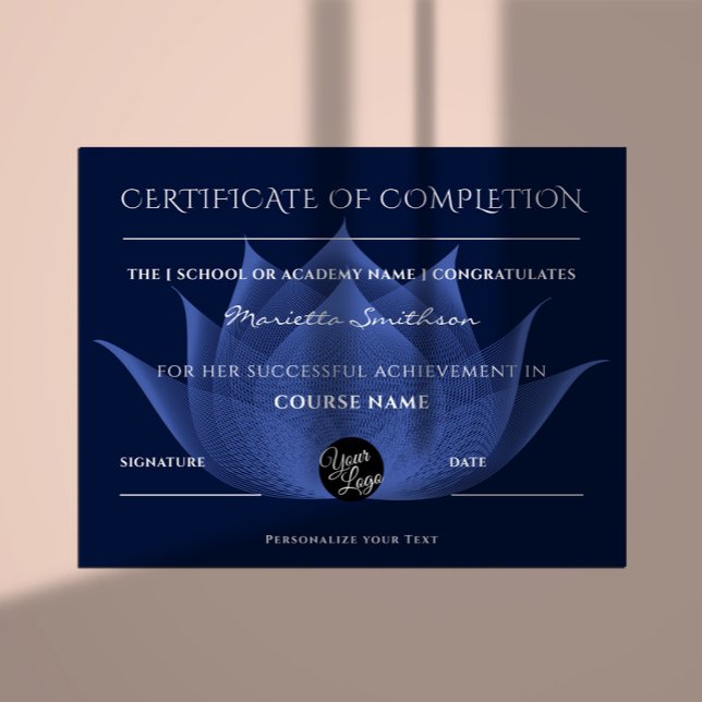 Lámina Certificado De Finalización Flor Lotus Para Yoga R (Subido por el creador)