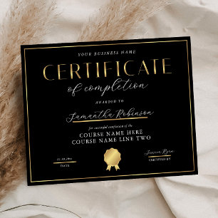 Lámina Certificado de Finalización Galardón Insignia Negr