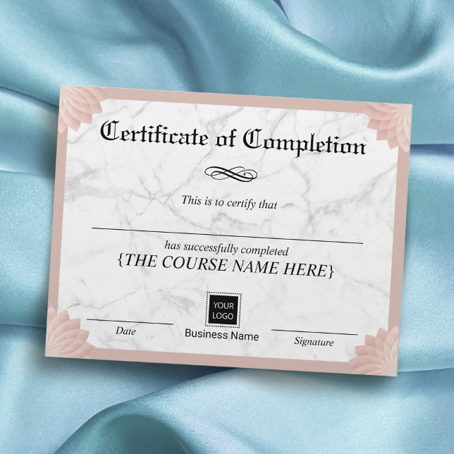 Lámina Certificado de finalización Girly Add Logo Award (Subido por el creador)