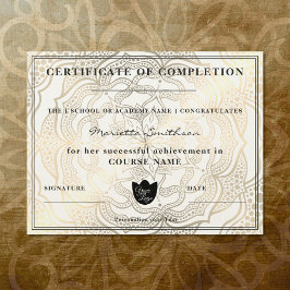 Lámina Certificado de finalización Gold Mandala Yoga Reik