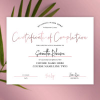 Certificado de Finalización Premio de Logro de Oro