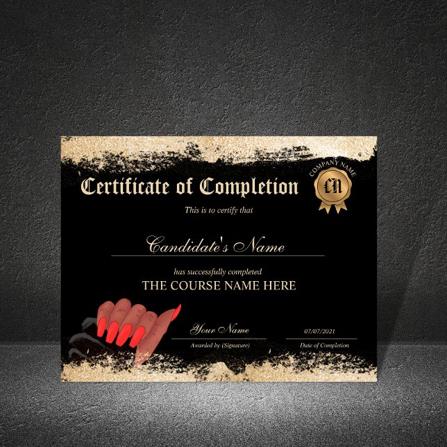 Lámina Certificado de Finalización Premio Nails BeautyCou (Subido por el creador)