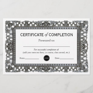 Lámina Certificado de finalización   Premio personalizado