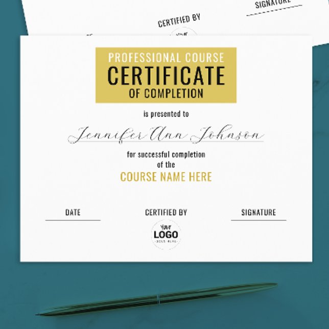 Lámina Certificado de Finalización Simple de Oro Amarillo (Subido por el creador)