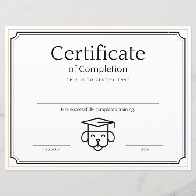 Lámina Certificado de formación de mascotas (Anverso)