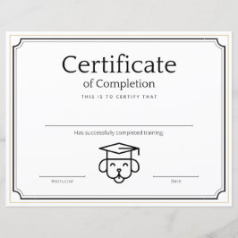 Lámina Certificado de formación de mascotas