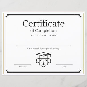 Lámina Certificado de formación de mascotas