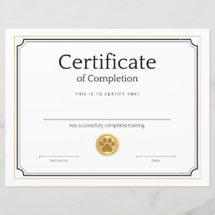 Lámina Certificado de formación de mascotas - Moderno