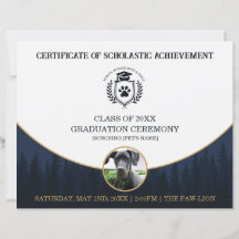 Certificado de Graduación de Mascotas Diploma de E