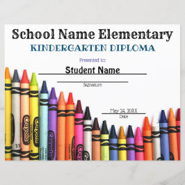 Lámina Certificado de Graduación de Onda de Crayón