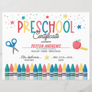 Lámina Certificado de graduación preescolar
