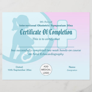 Lámina Certificado de la Conferencia de Obstetricia y Gin