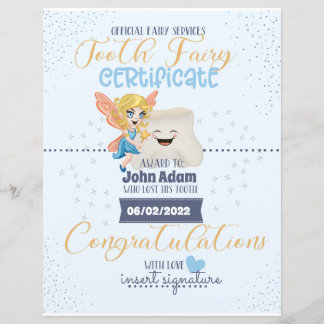 Lámina Certificado de lechería dental para niños Rótulo d
