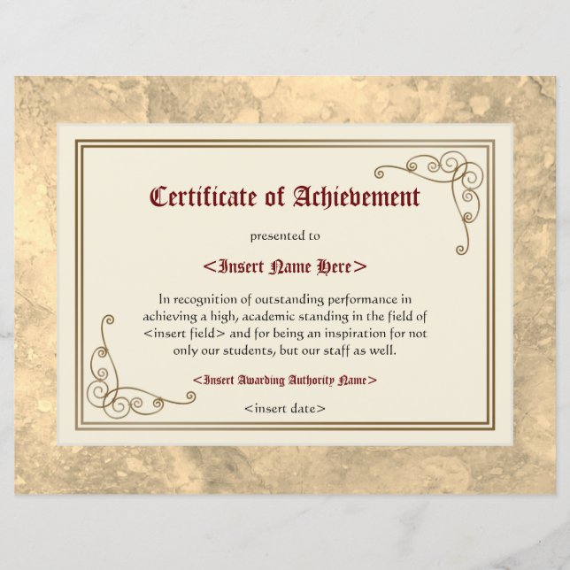 Lámina Certificado de logro (Anverso)