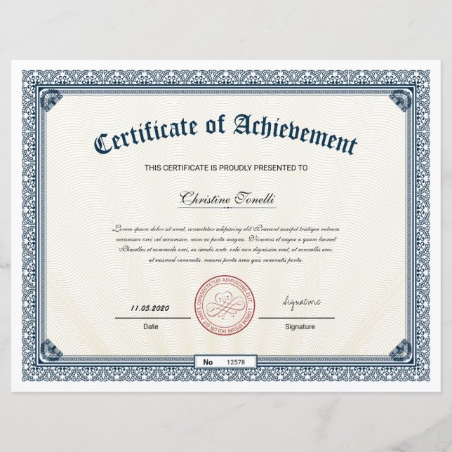Lámina Certificado de logro (Anverso)