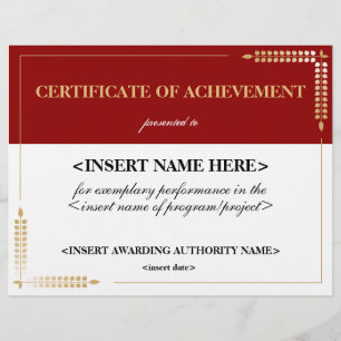 Lámina Certificado de logro