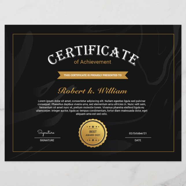 Lámina Certificado De Logro (Anverso)