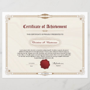 Lámina Certificado de logro