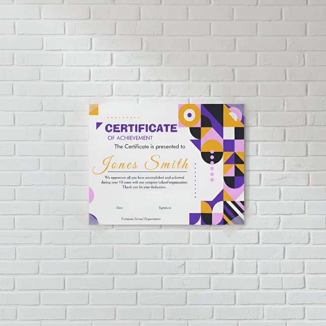 Lámina Certificado de Logro en Modo Geométrico Abstracto (Subido por el creador)