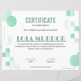 Lámina Certificado de Logro Geométrico Moderno Mínimo