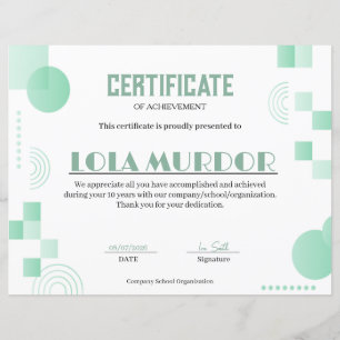 Lámina Certificado de Logro Geométrico Moderno Mínimo