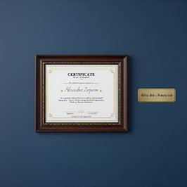 Lámina Certificado de Logro Profesional Elegante de Oro