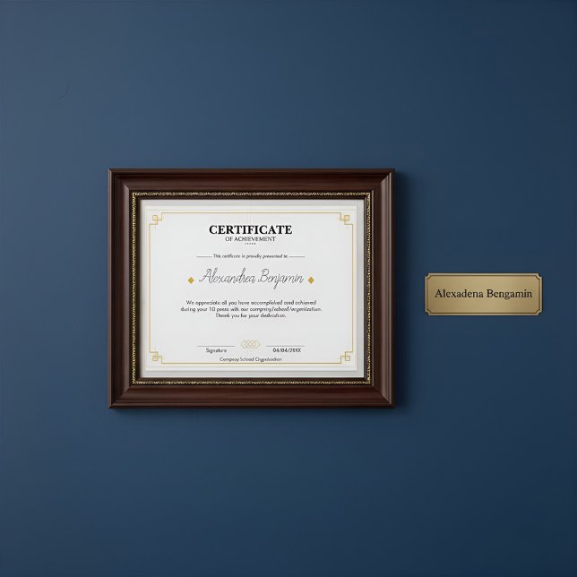 Lámina Certificado de Logro Profesional Elegante de Oro (Subido por el creador)