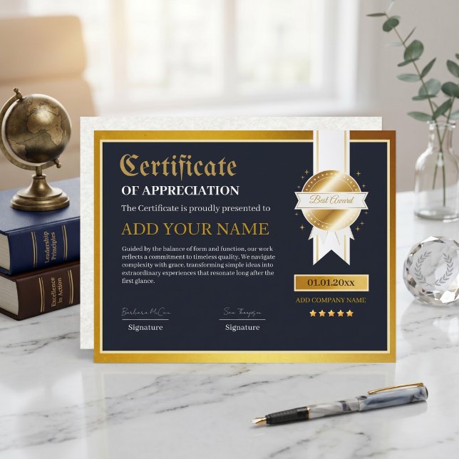 Lámina Certificado de Logro y Reconocimiento Multipropósi (Modern Minimalist Multipurpose Achievement & Recognition Certificate Template)