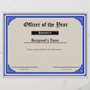 Lámina Certificado de marca de línea azul delgada persona