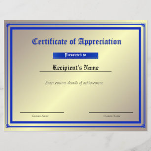 Lámina Certificado de marca de línea azul delgada persona