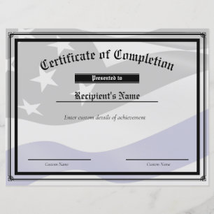 Lámina Certificado de marca de línea azul delgada persona