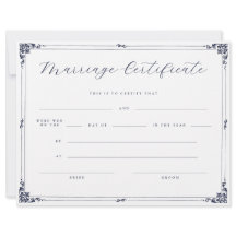 Certificado de Matrimonio con Borde Vintage de Let