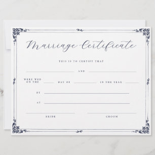 Lámina Certificado de Matrimonio con Borde Vintage de Let
