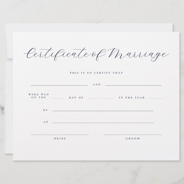 Lámina Certificado de Matrimonio con Letra Serif Formal (Anverso)