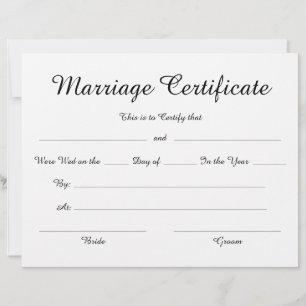 Lámina Certificado de matrimonio de escritura elegante mi
